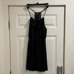 Xhileration Black Racerback Dress Womens Large Macrame Back Sleeveless